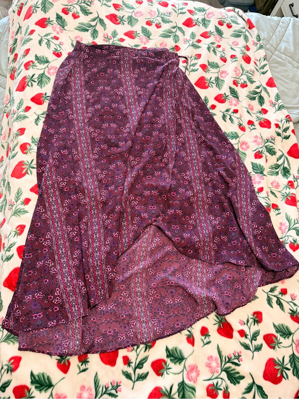 Blue Rain Plum and Lavender Floral Skirt